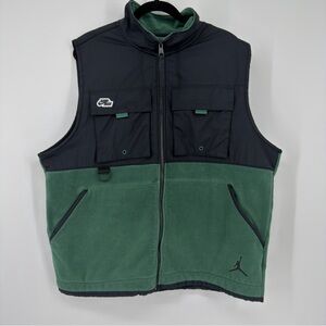 Nike Air Jordan Jumpman Fleece Utility Vest Mens Large Green